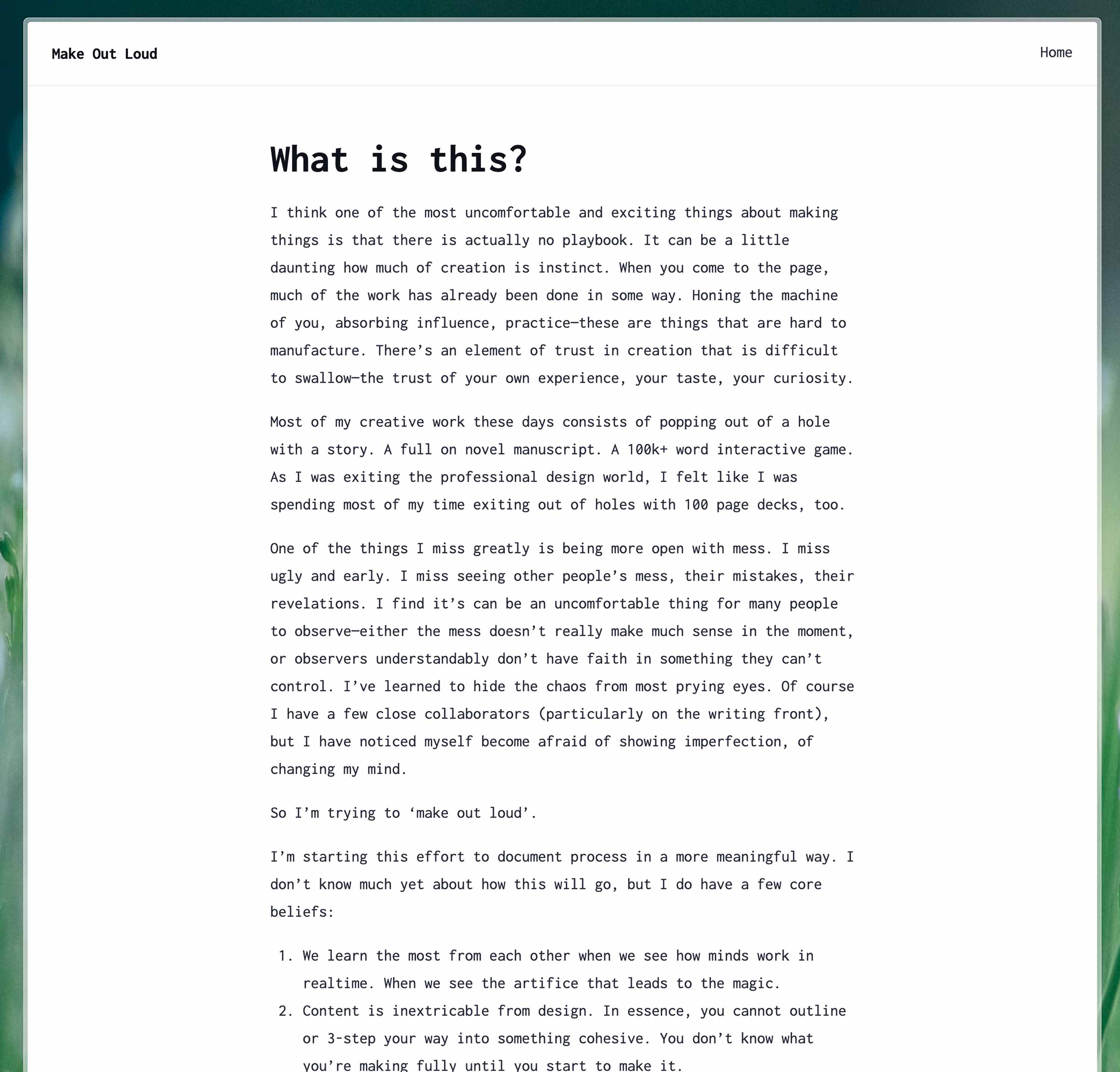 A screenshot of this very project from May 22, 2025