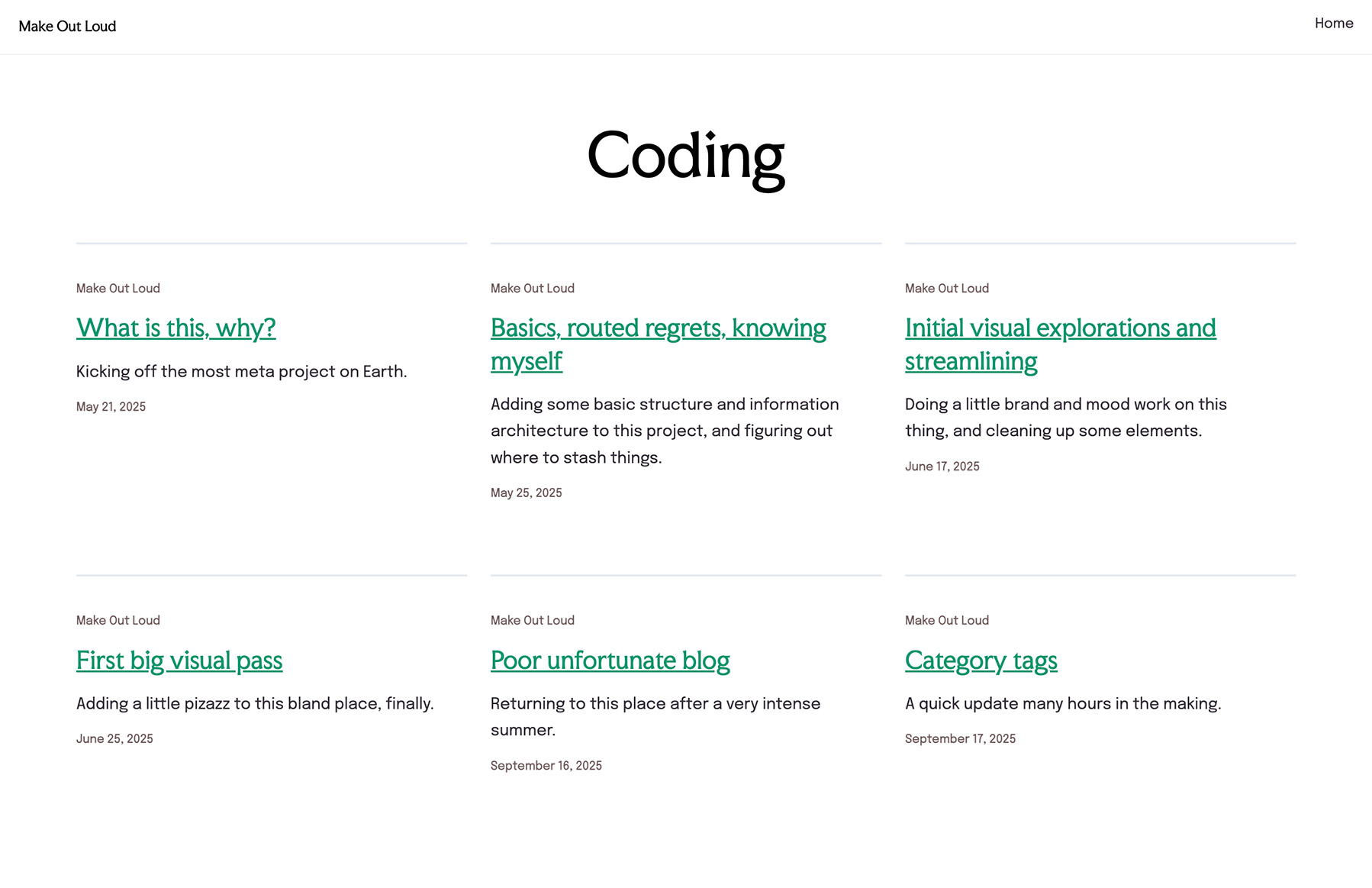 screenshot of the new category page
